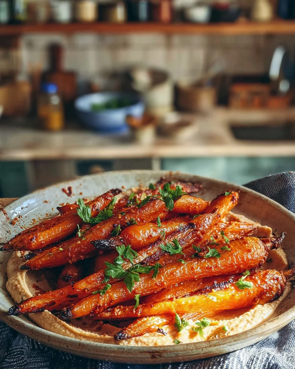 Carottes rôties avec miel et harissa