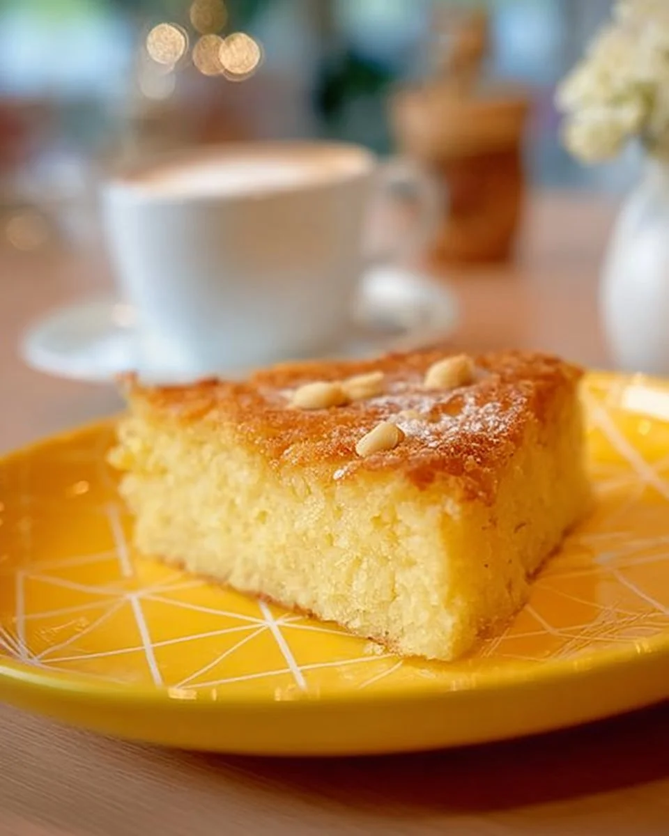 Chamia kalb el louz au yaourt, un dessert traditionnel algérien.