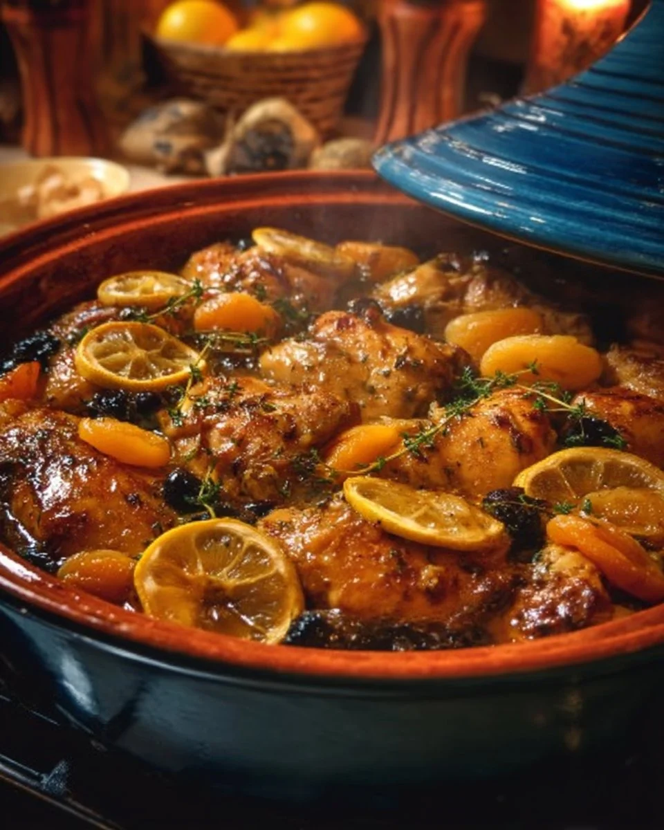 Chicken Tagine with Preserved Lemons and Apricots