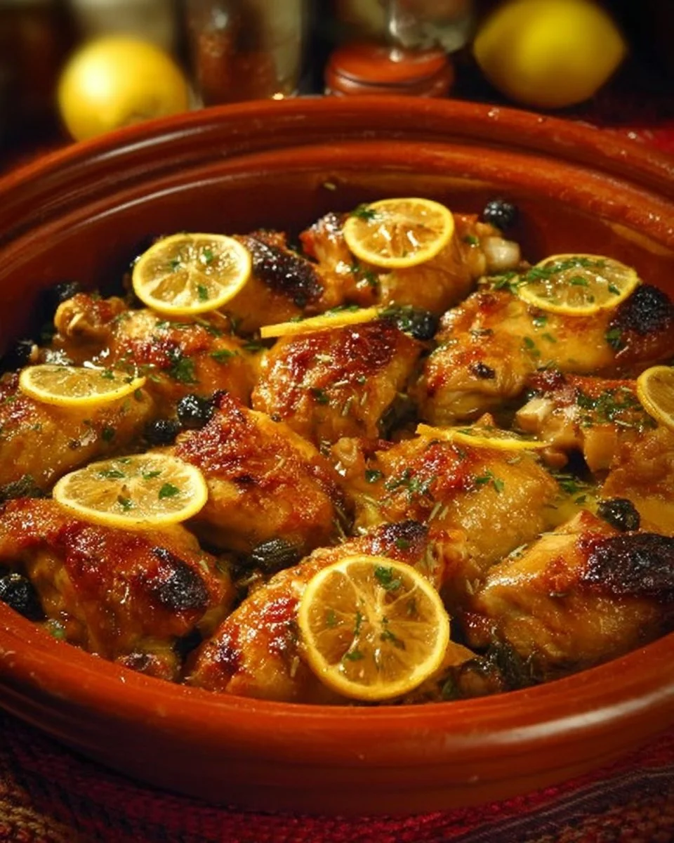 Chicken Tagine with Preserved Lemons and Apricots