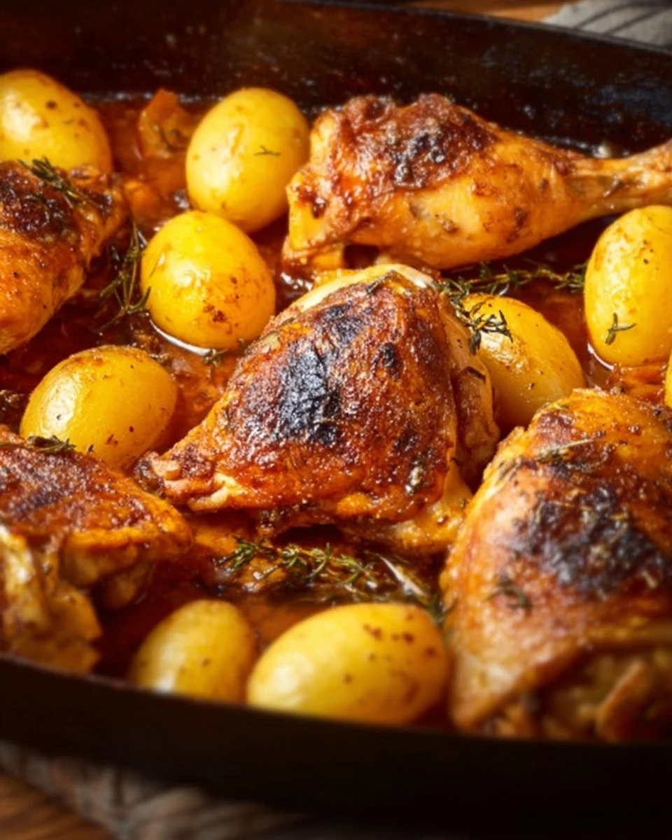 Cuisses de poulet et pomme de terre au four