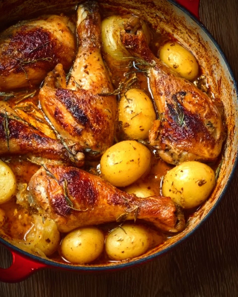 Cuisses de poulet et pomme de terre au four