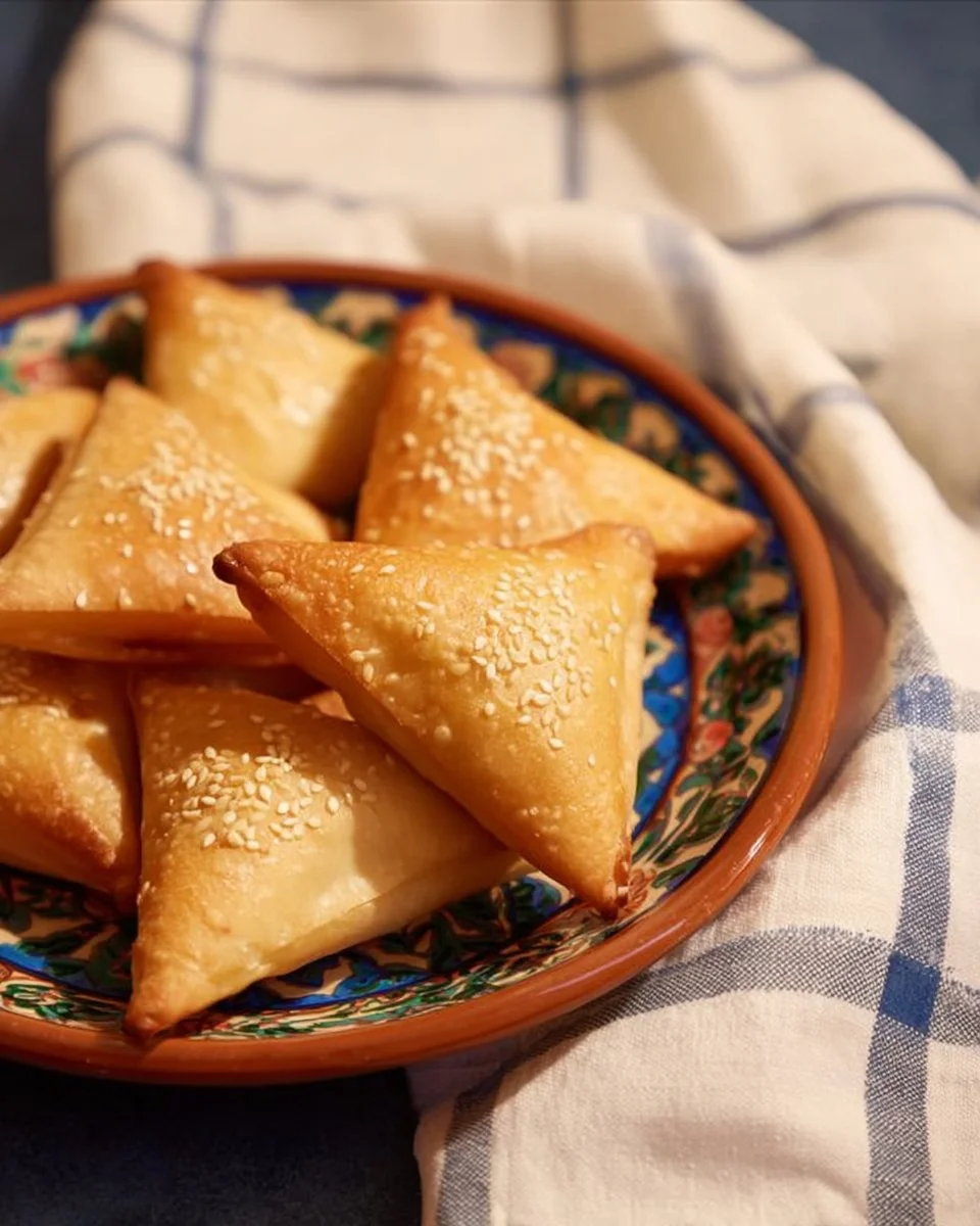 Delicious Feta and Zaatar Briouates served on a platter