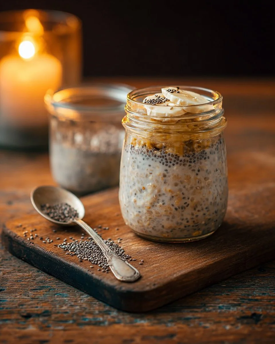 Flocons d'avoine nocturnes avec graines de chia