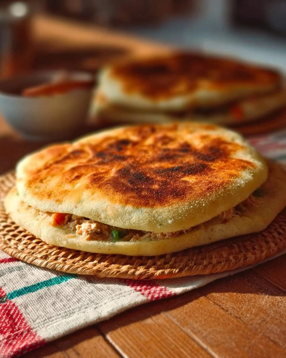 Galette pain farci au thon et légumes