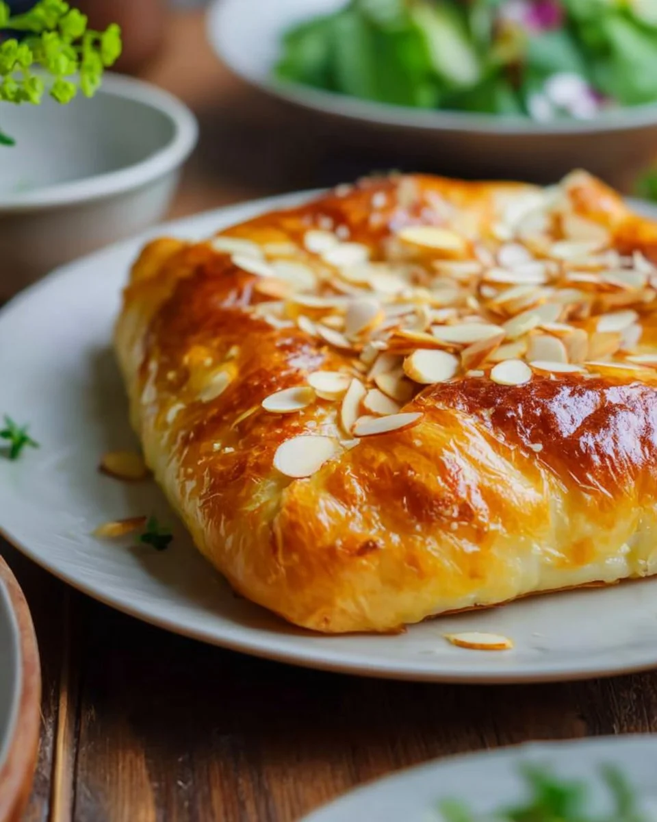 Msemmen marocain feuilleté servi avec du miel et de la confiture.