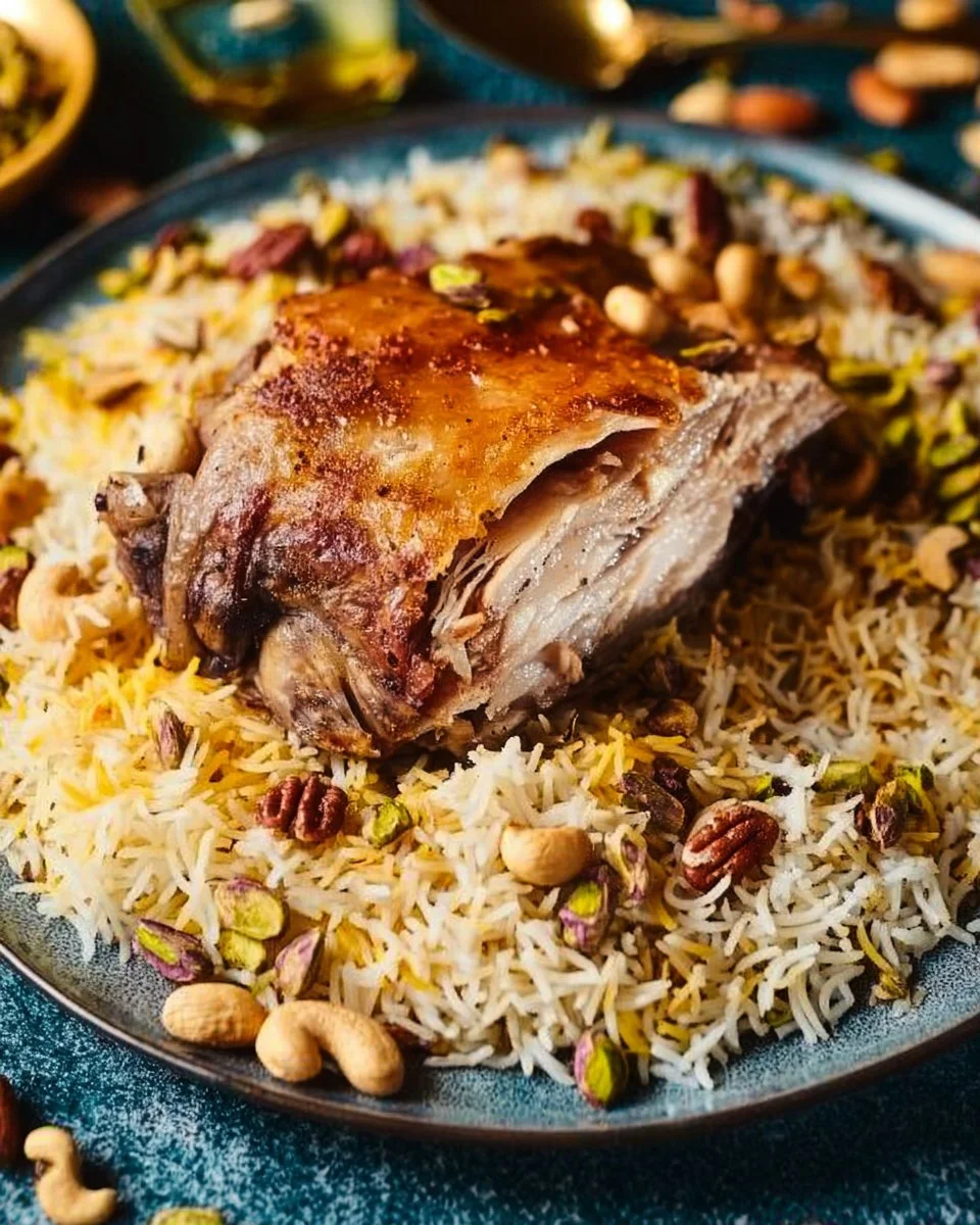 Ragoût d'épaule d'agneau rôti au thym, plat savoureux et réconfortant.