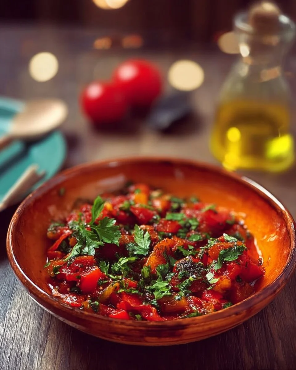 Taktouka - Moroccan Pepper and Tomato Salad