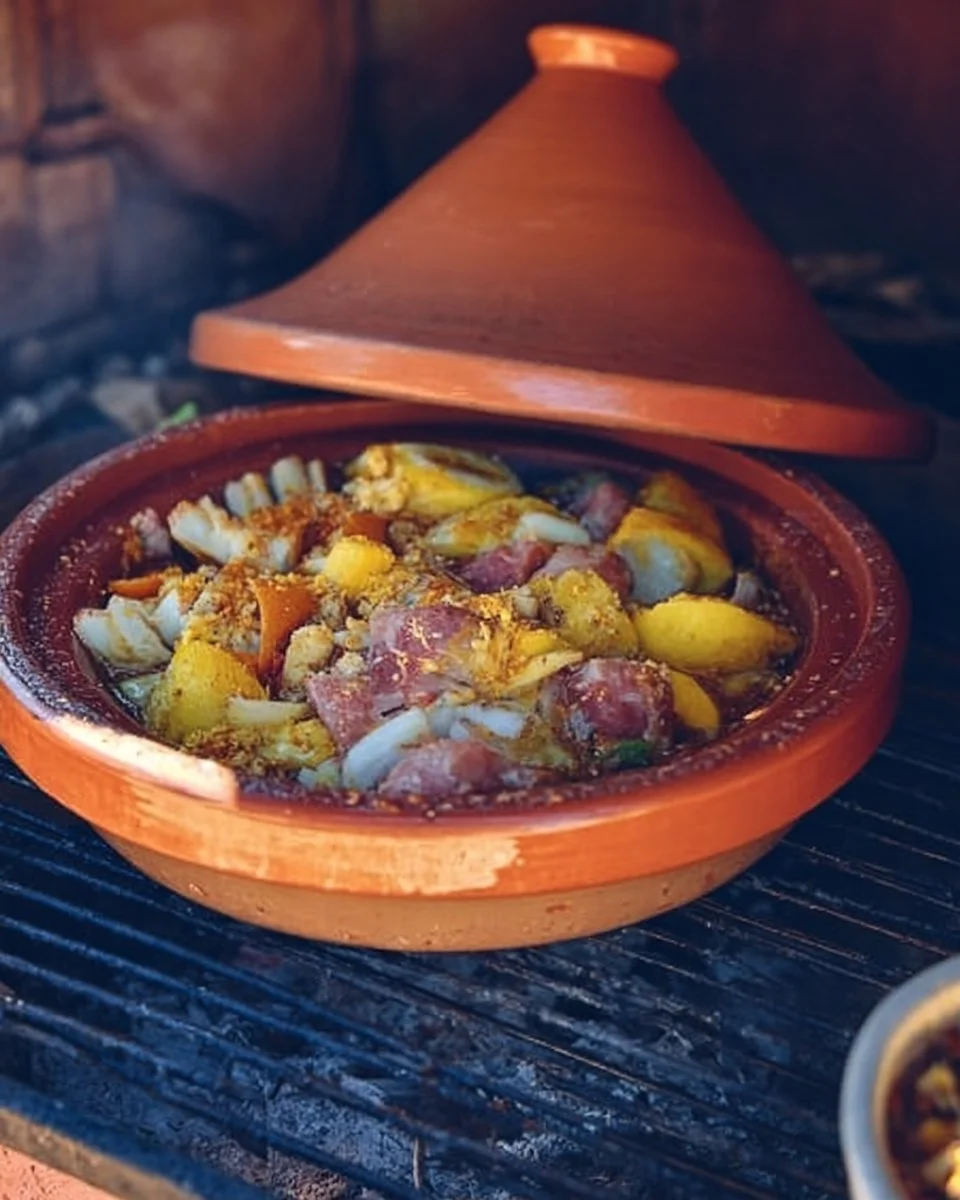 Tanjia Marrakchia préparée avec des épices marocaines authentiques