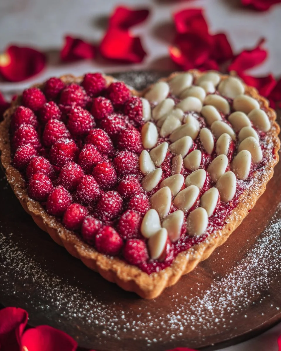 Tarte cœur betterave, framboise et vanille