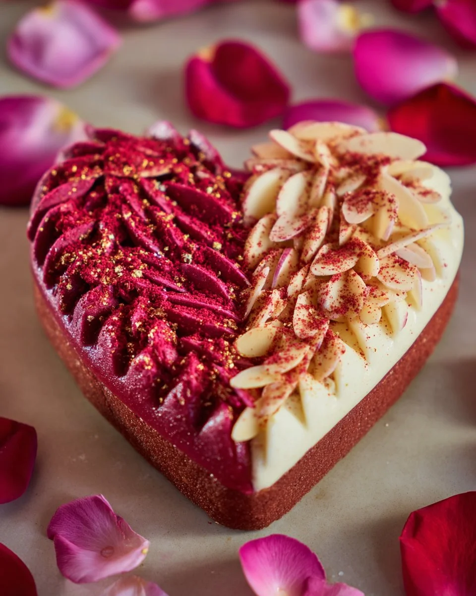 Tarte cœur betterave, framboise et vanille