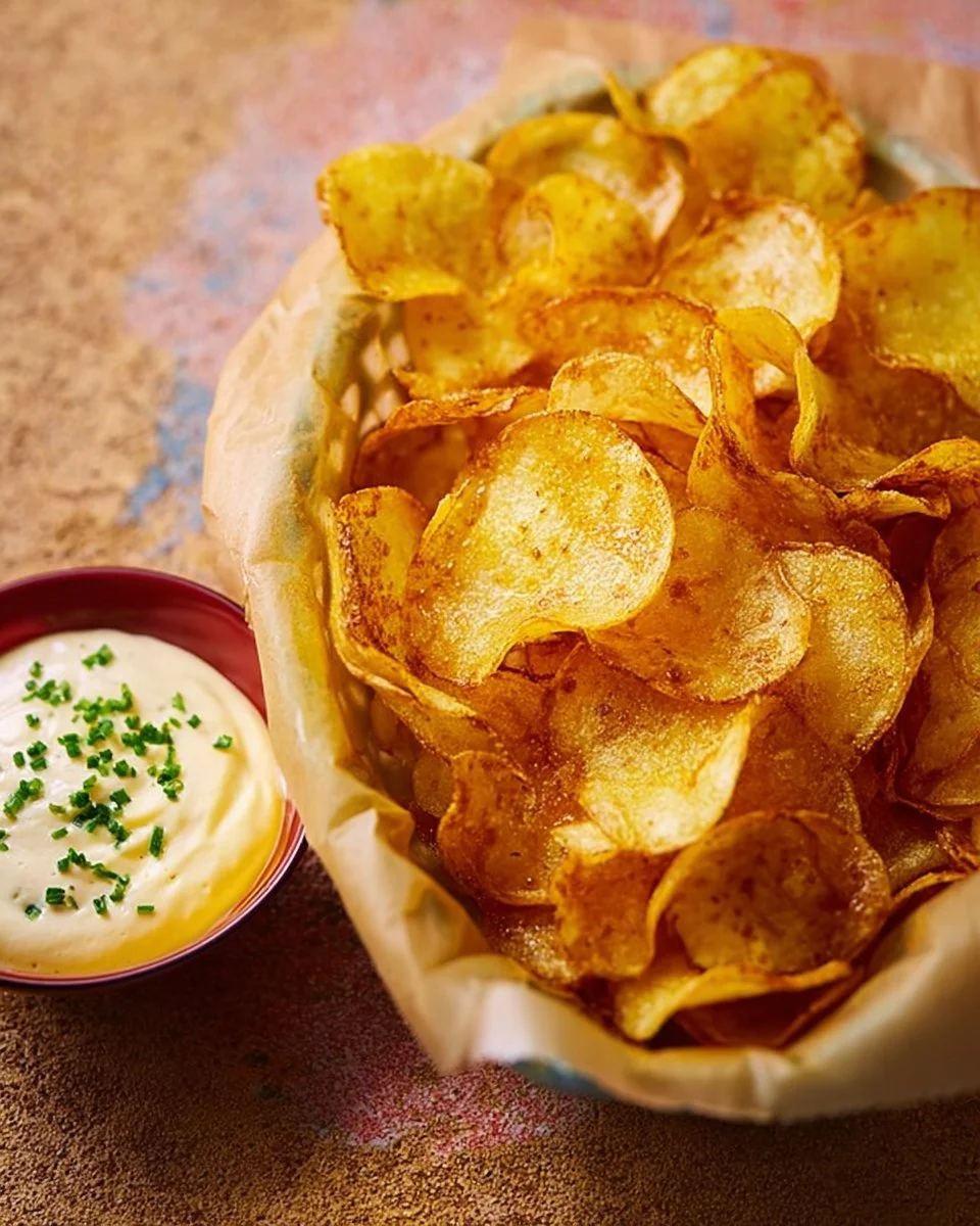 Chips croustillantes préparées à l'airfryer, délicieuses et saines.