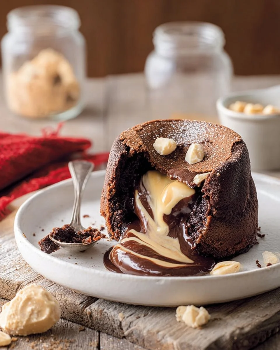 Gâteaux au chocolat fondant avec un coulis de sirop d'érable