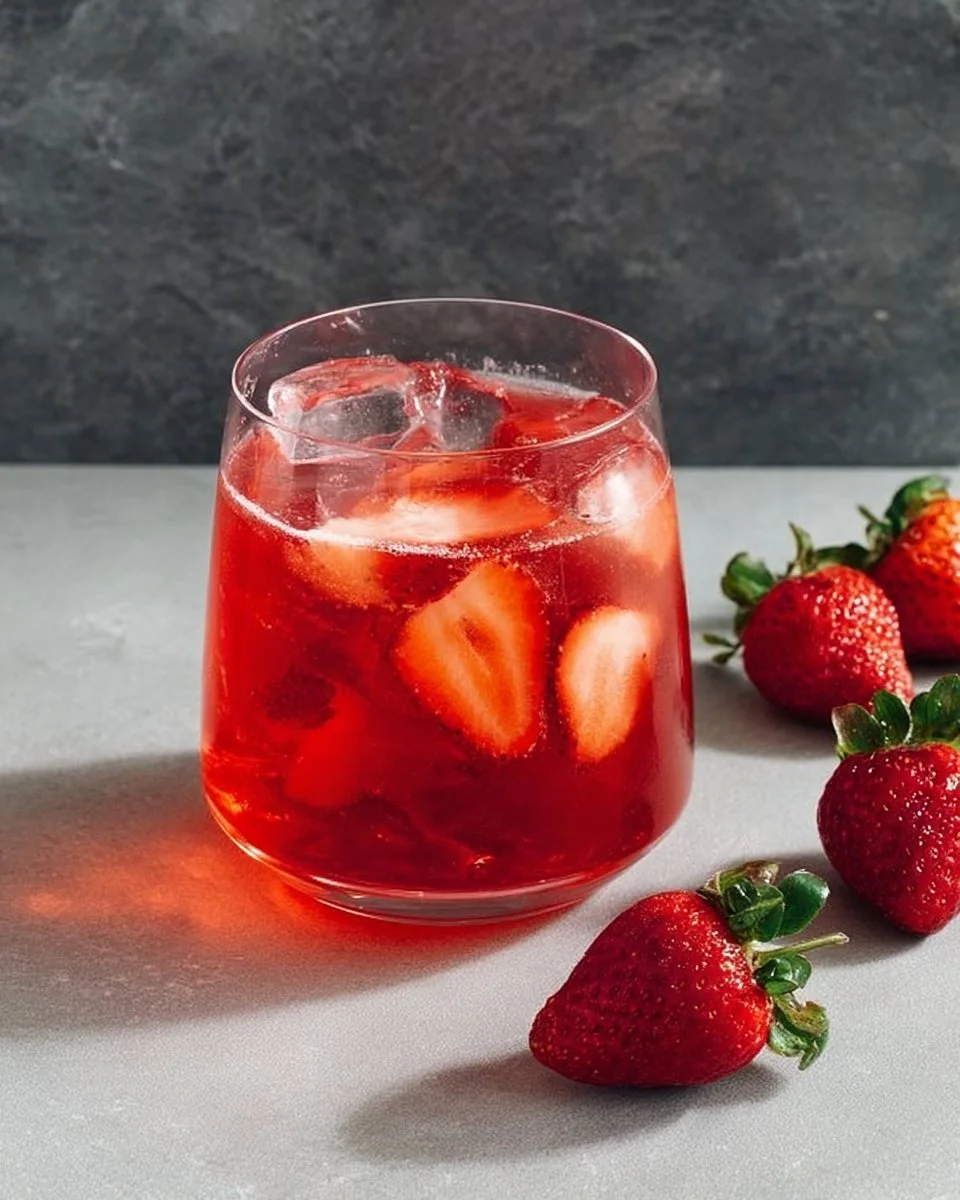 Cocktail à la Fraise au Gin et au Thym dans un verre élégant