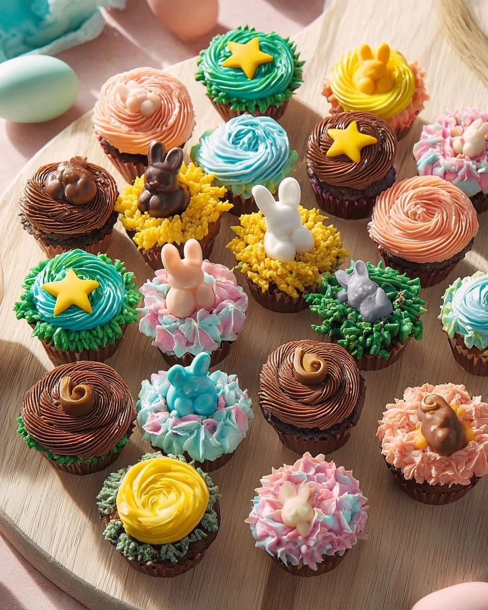 Couronne de mini-cupcakes de Pâques