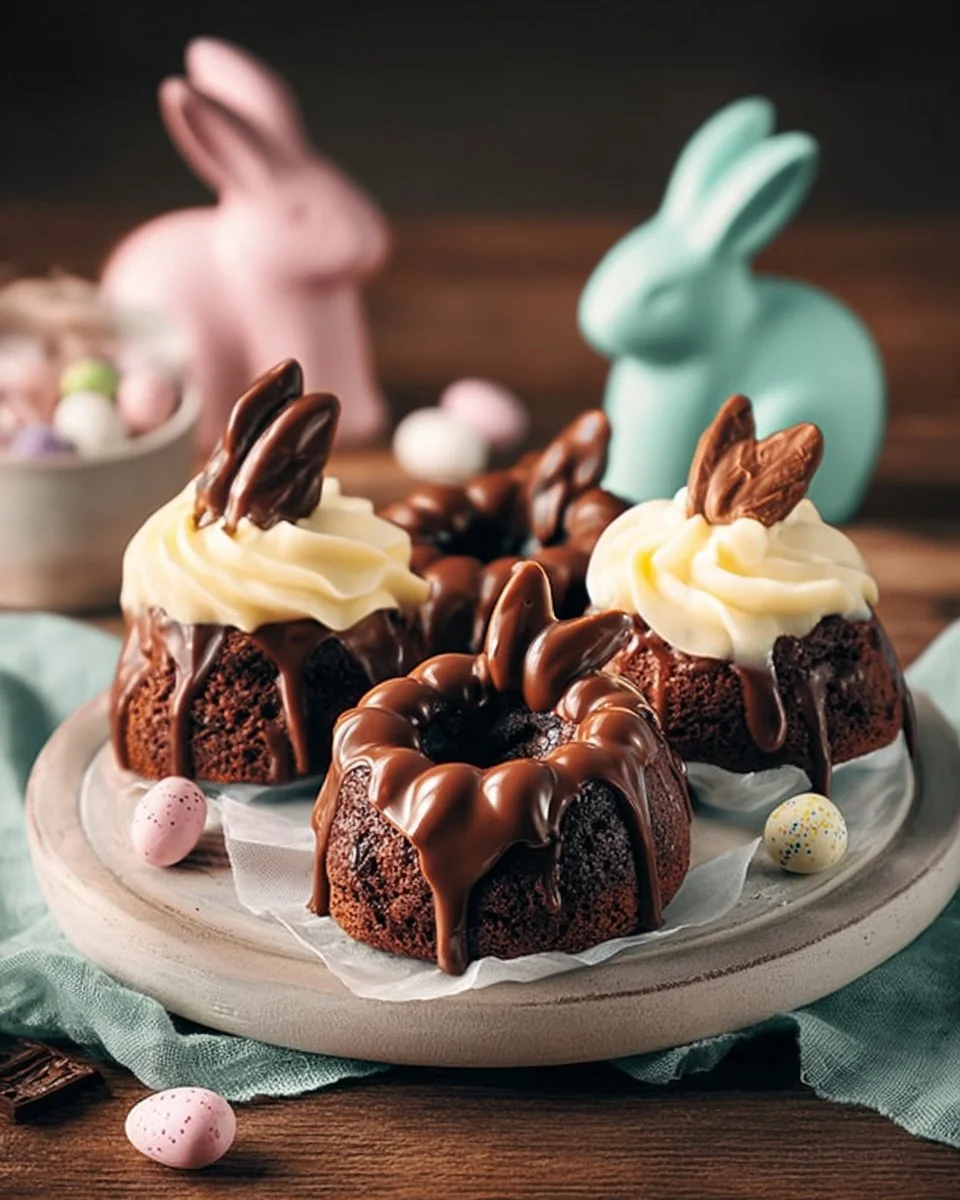 Cupcakes au Chocolat et Caramel dans un Territoire de Lapin