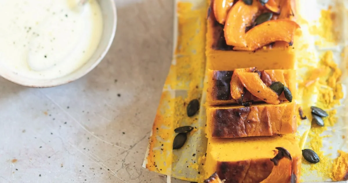 Flan de potimarron, sauce au taleggio