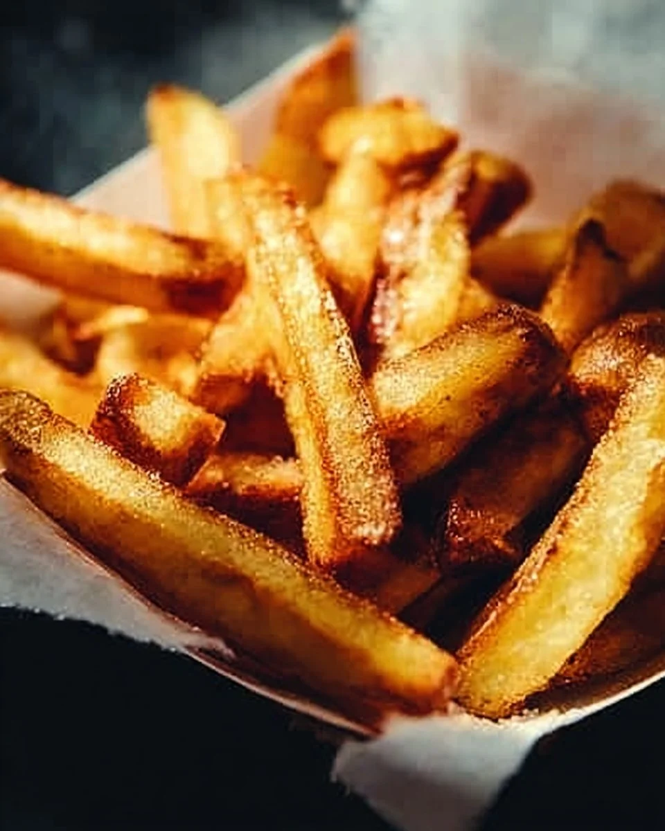 Frites maison au four croustillantes servies avec une sauce