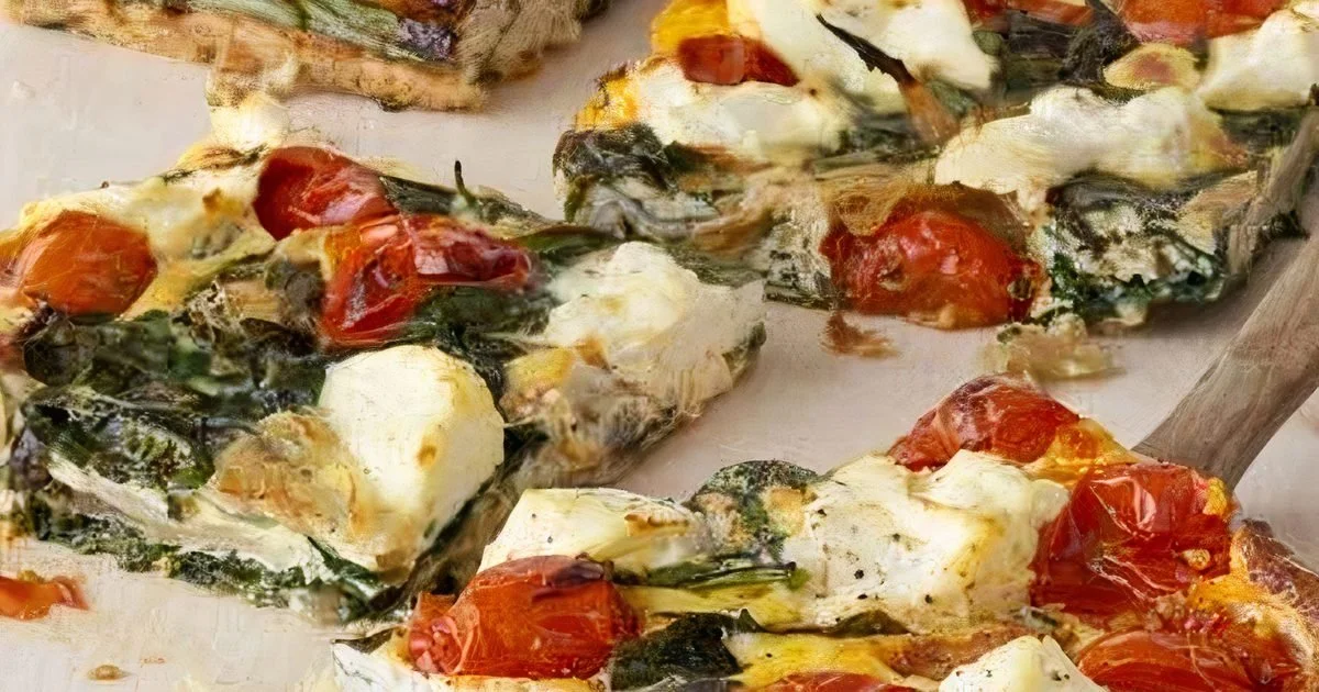Frittata avec ricotta, tomate et épinards