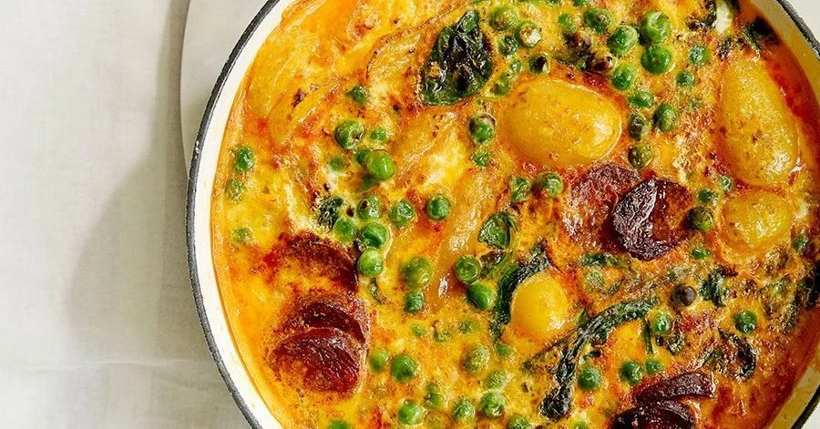 Frittata with chorizo and potatoes