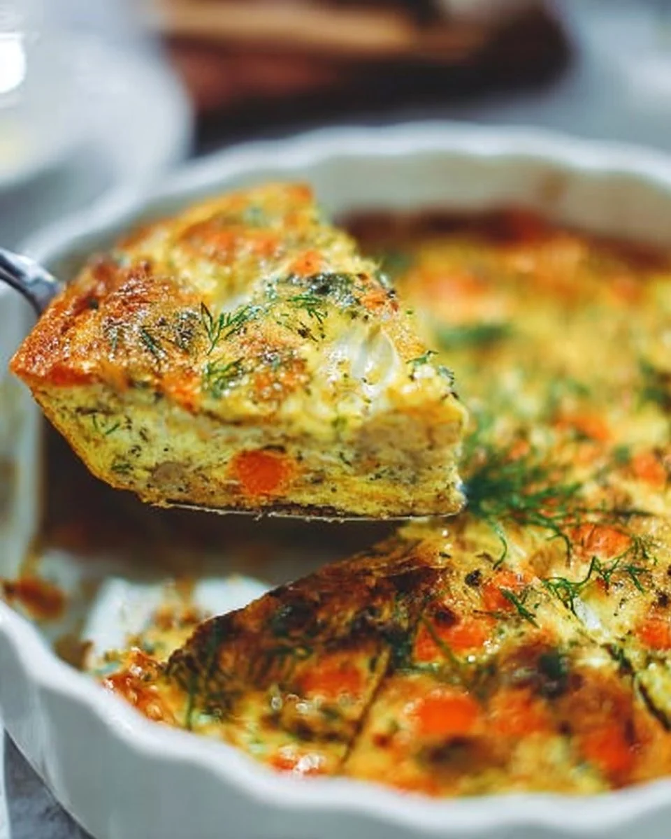 Frittata with smoked salmon and dill