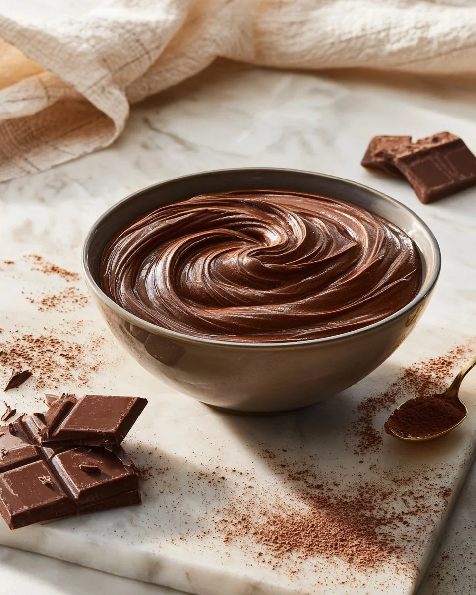 Ganache au chocolat maison prête à être utilisée pour des desserts gourmands