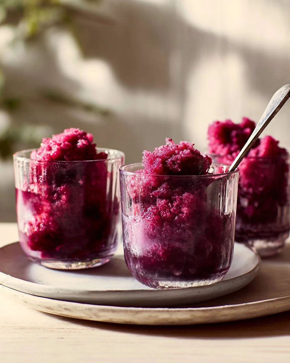 Granité de tinto de verano servi dans un verre, rafraîchissant et coloré.