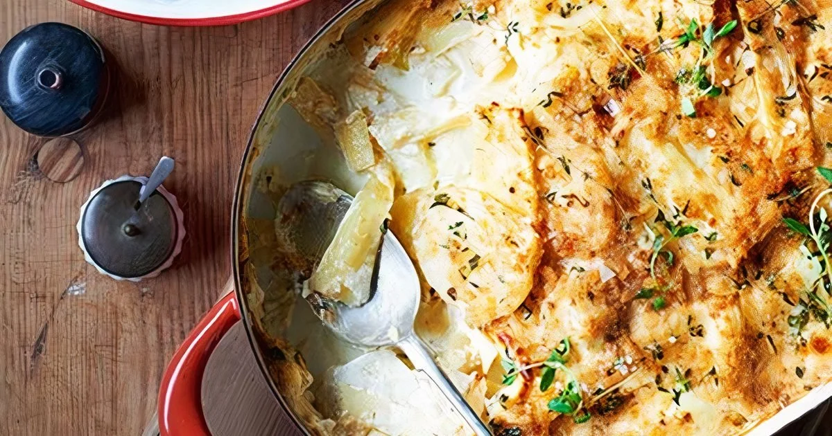 Gratin de pommes de terre, panais et raifort