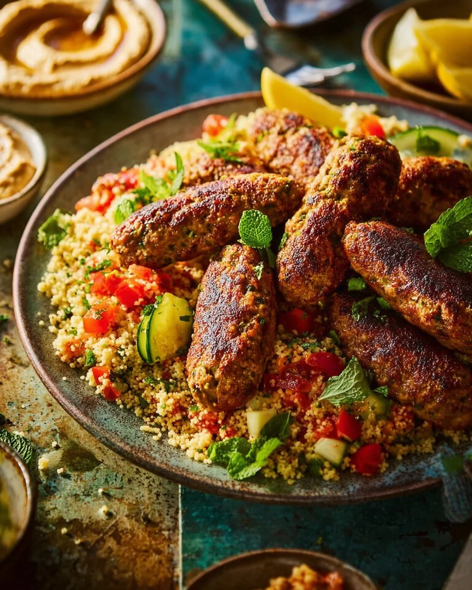 Keftas de porc avec pommes de terre cuites à l'airfryer