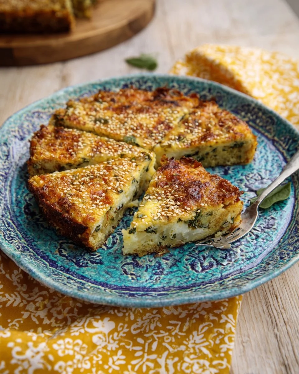 Kolokithopita sans pâte filo, tarte grecque aux courgettes délicieuse.