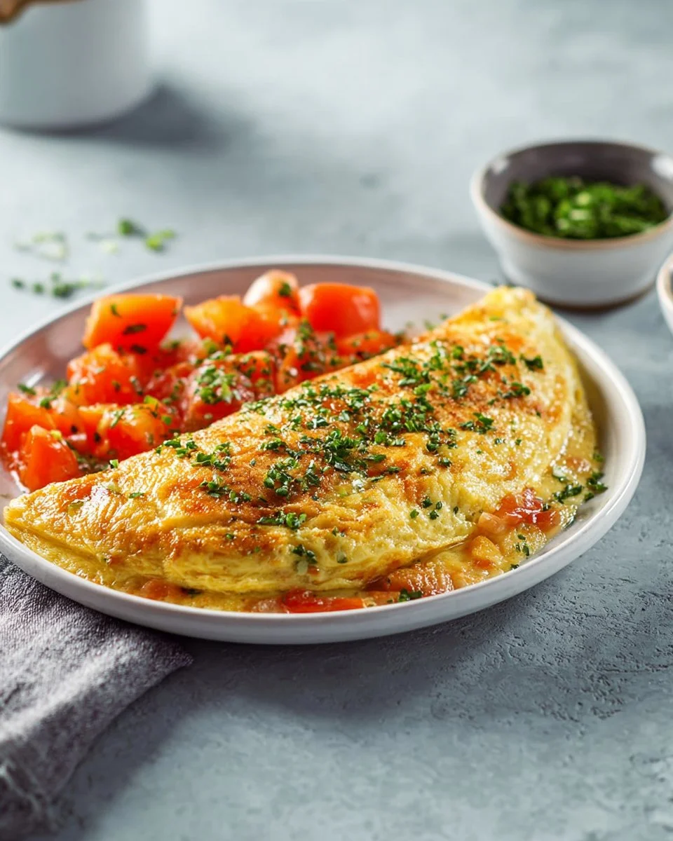 Omelette saumon avec œuf d’autruche, plat savoureux et original