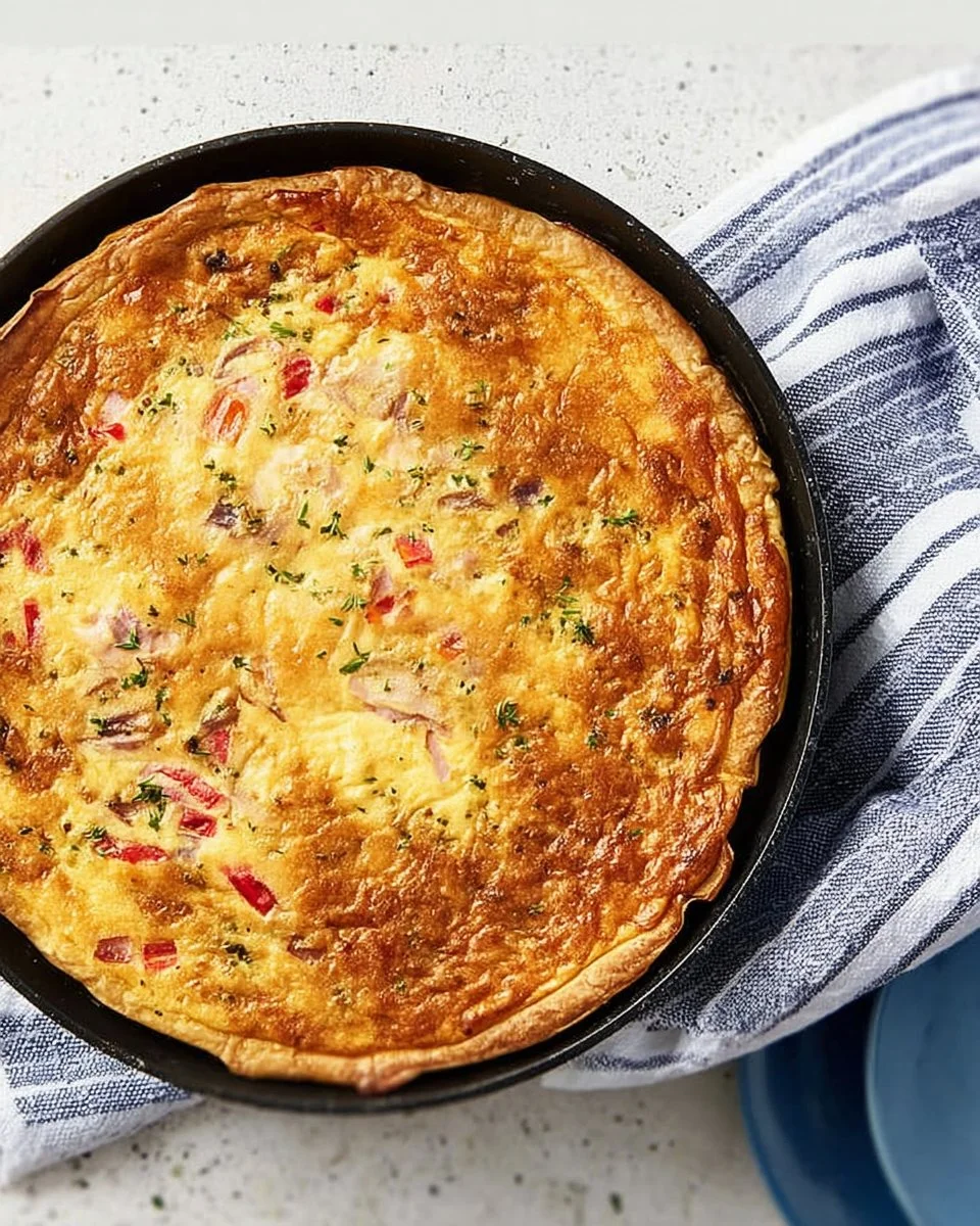 Omelette soufflée au fromage et au jambon