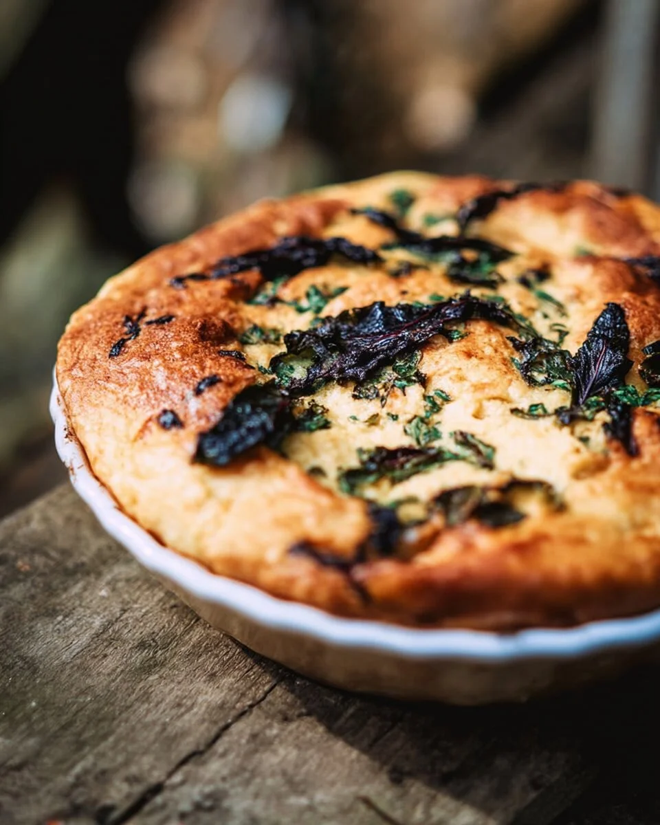 Omelette soufflée aux chanterelles et à l'abondance, un plat savoureux