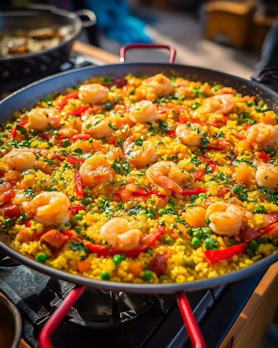 Paella aux Crevettes Rapide