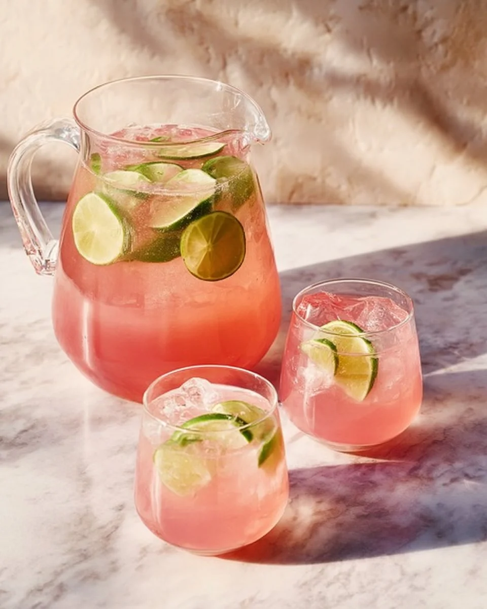 Pichet de margarita au lime et goyave fraîchement préparé