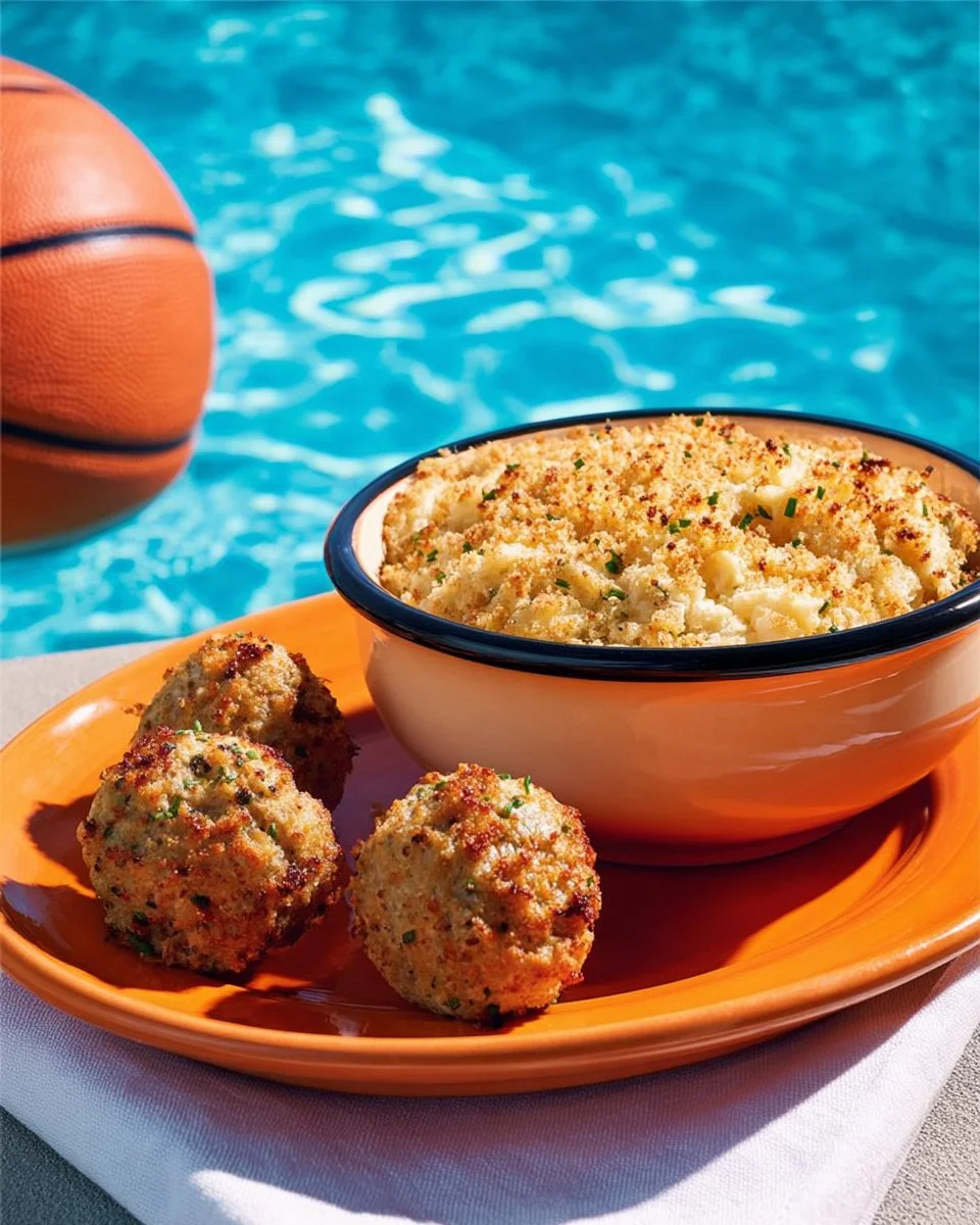 Crumble de courgette avec boulettes de veau, plat savoureux et réconfortant.