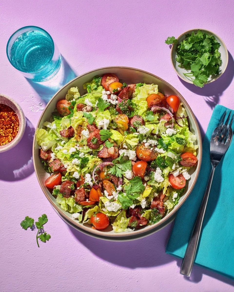 Salade de haricots mexicains avec chorizo, avocat et fromage frais