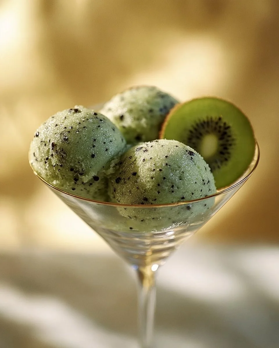 Sorbet de Kiwi à la Menthe