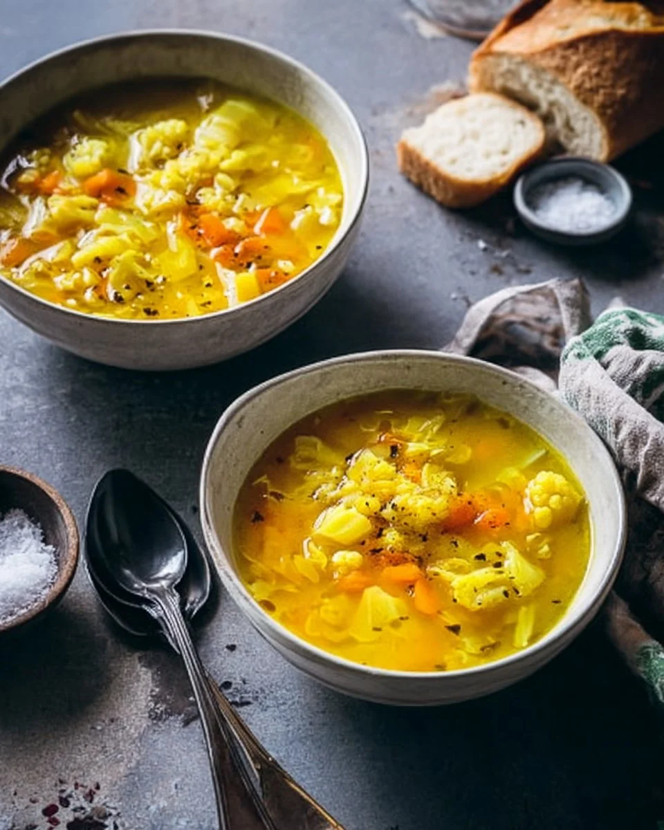 Bol de soupe au chou chaude garnie de légumes frais