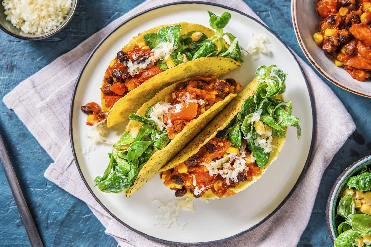 Tacos with Mexican beans