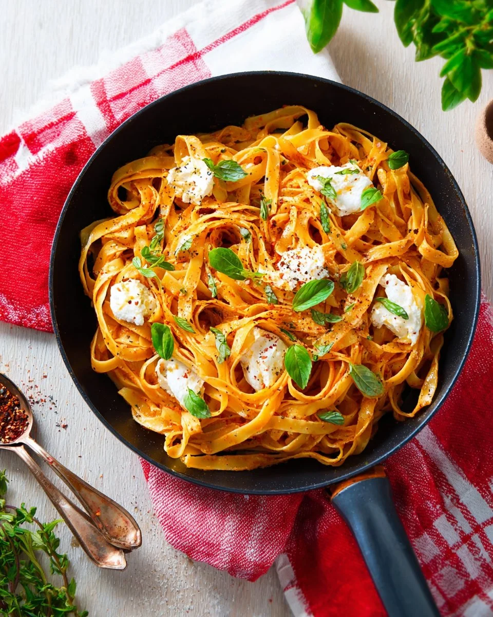 Tagliatelle fraîches avec Burrata