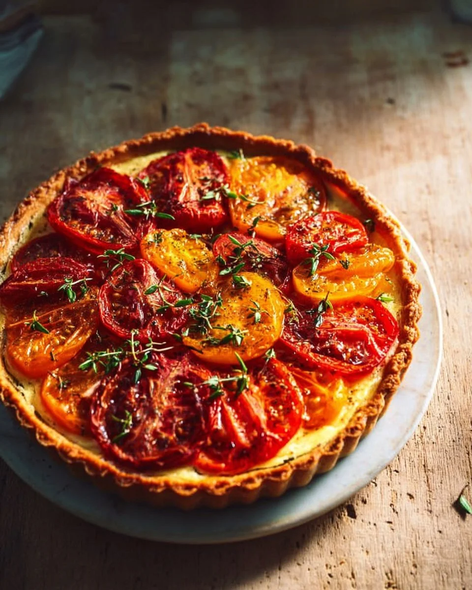 Tarte à la tomate et au manchego, plat savoureux et coloré