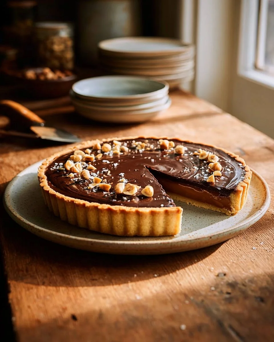 Tarte au chocolat et au caramel