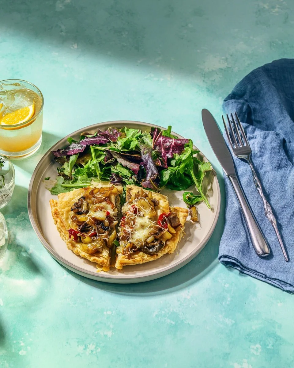 Tarte gratinée aux poivrons et oignons