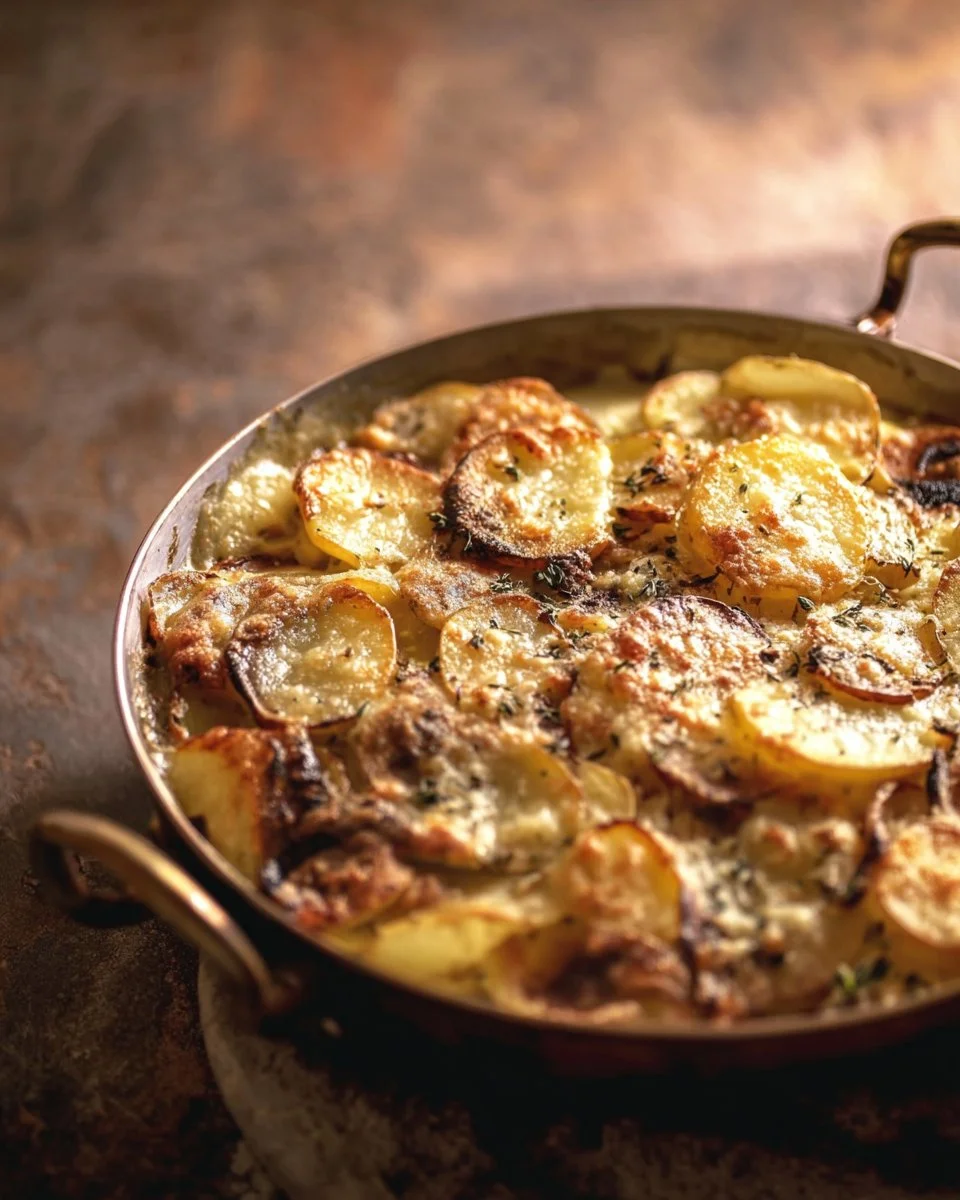 Tartiflette traditionnelle avec pommes de terre, fromage et lardons
