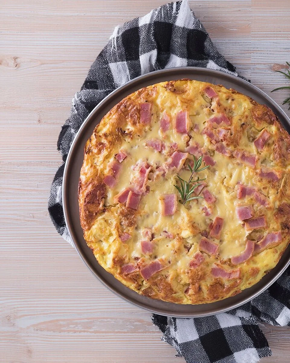 Tartiflette au fromage Munster et jambon fumé, plat savoyard savoureux.