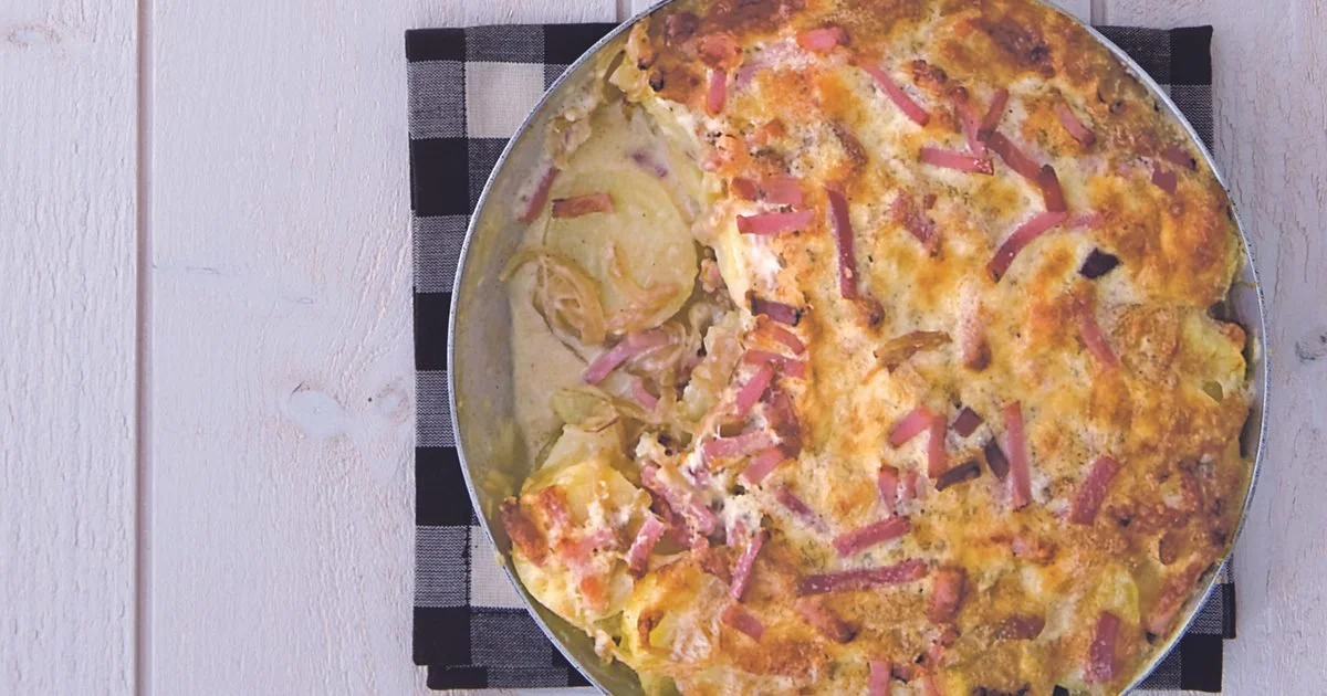 Tartiflette with Munster cheese and smoked ham