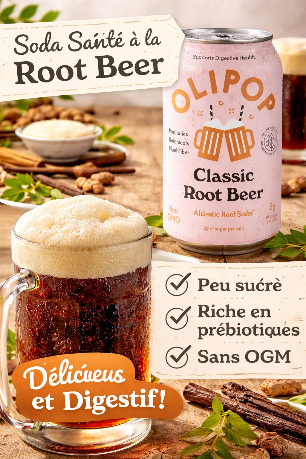 Soda Pr&eacute;biotique Maison (Olipop)